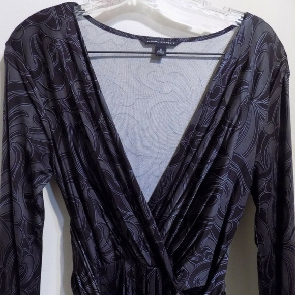 * BANANA REPUBLIC Gray and Brown Print Dress, Small Final Price - Picture 2 of 4